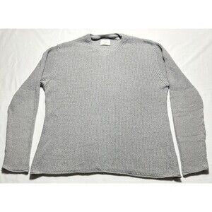 Billy Reid Sweater Mens XL Gray Sweatshirt Cotton Cashmere Waffle Crewneck